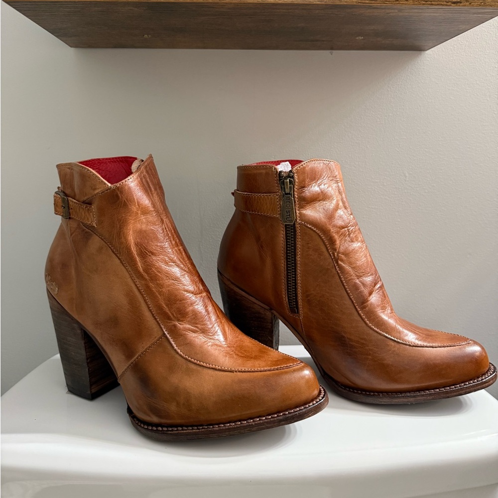 Bed Stu Tan Leather Ankle Boots